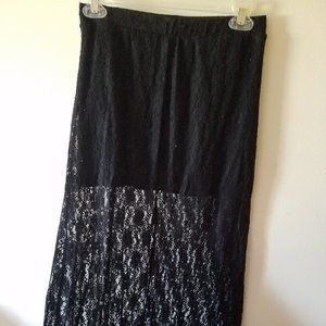 Black Lace Maxi Skirt